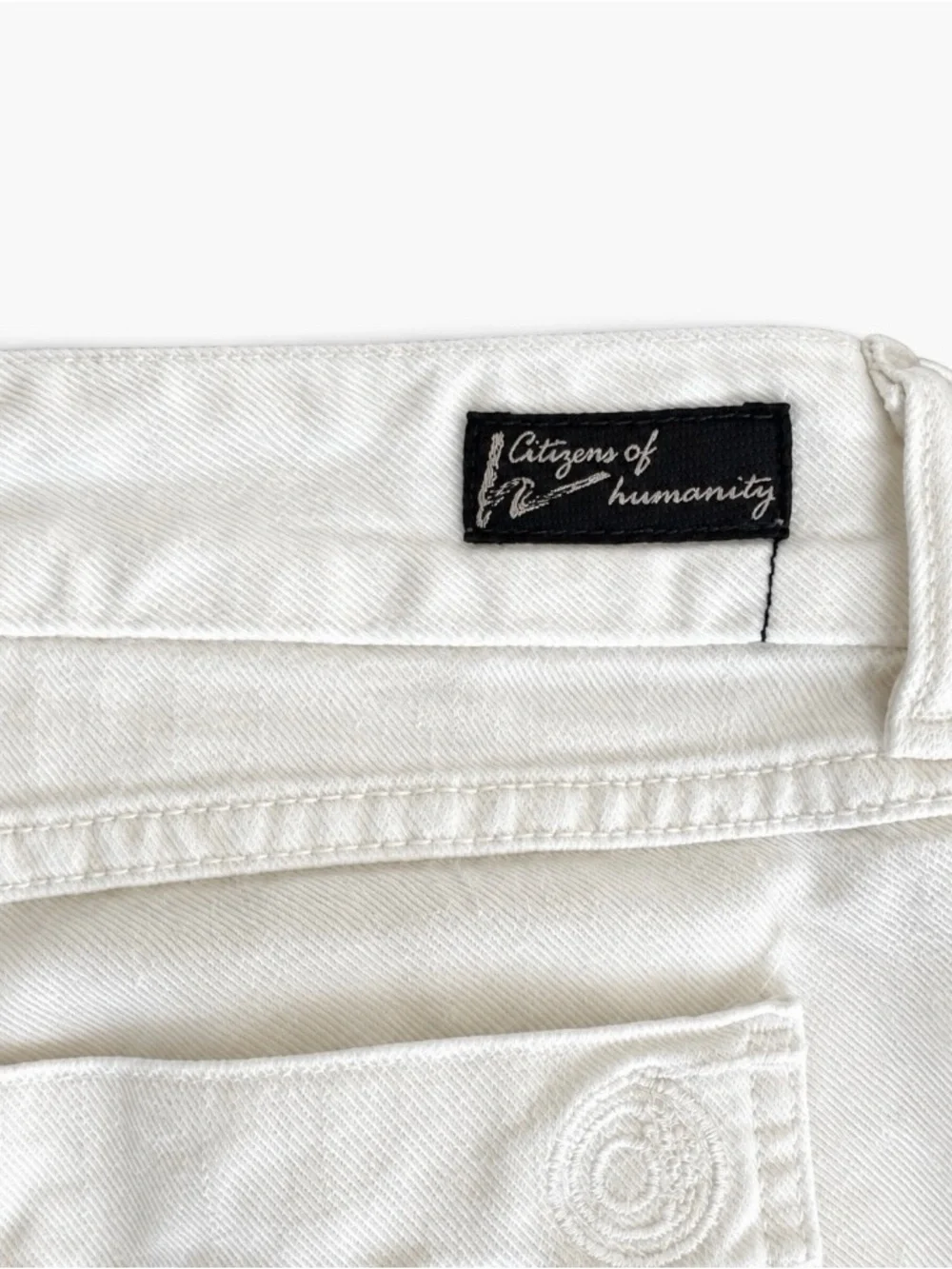 Citizens of Humanity White Stretch Bermuda Shorts 25 USA